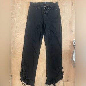 Paige black jeans with scrunch at the bottom, size 29